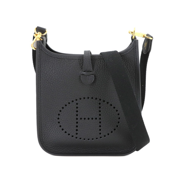 Hermes Hermès Evelyne TPM Shoulder Bag in Taurillon Clemence Leather, Black, ... - Picture 1 of 9